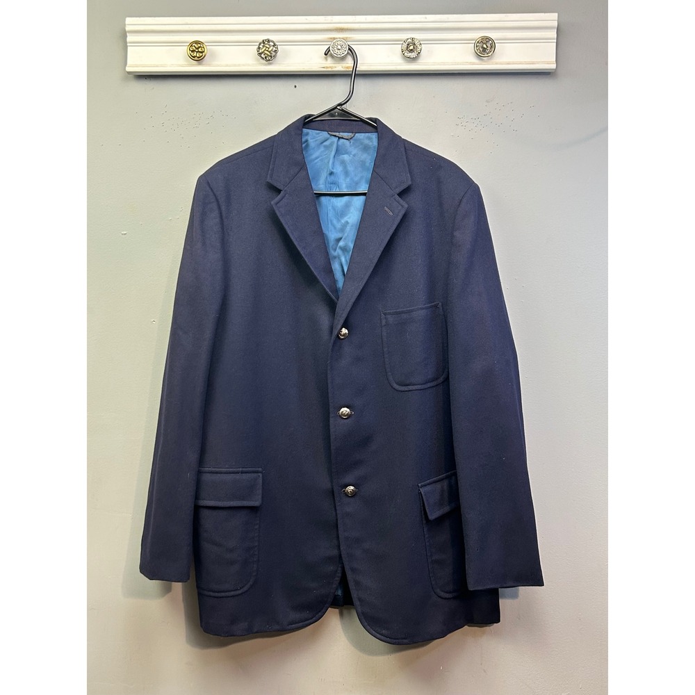 Curlee Clothes Sport Coat Mens 46 Navy Blue NFL Vintage Blazer Kenneth Tucker Co